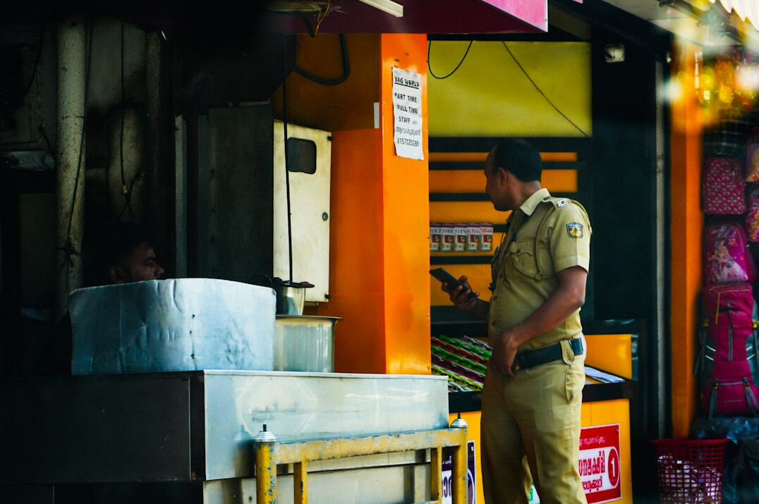 store detective observing customers
